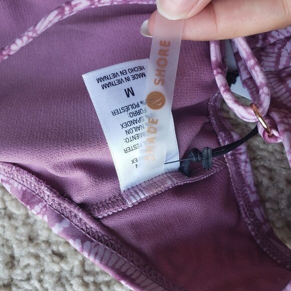 Shade & Shore Pink Ruffle Asymmetrical Bikini 2 Piece Summer Cute Set NWT - Picture 13 of 15